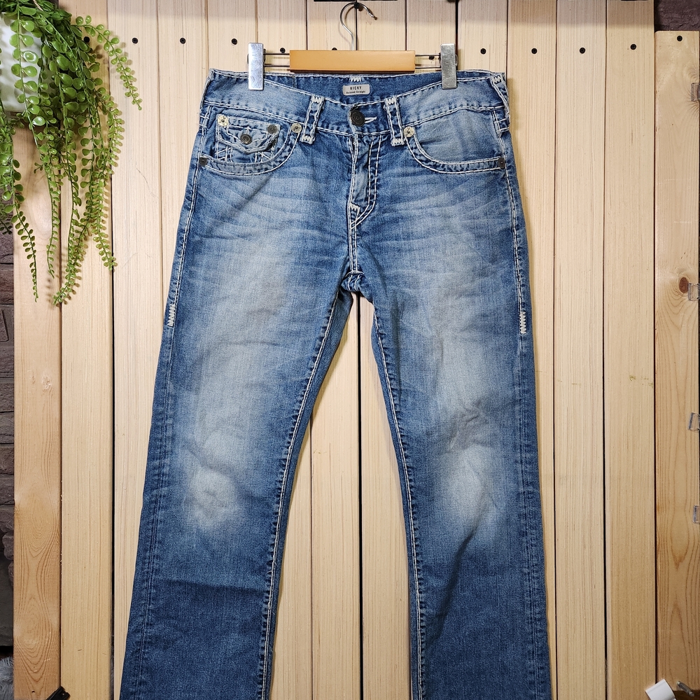 True Religion Men's Relaxed Jeans - Medium Blue Wash
